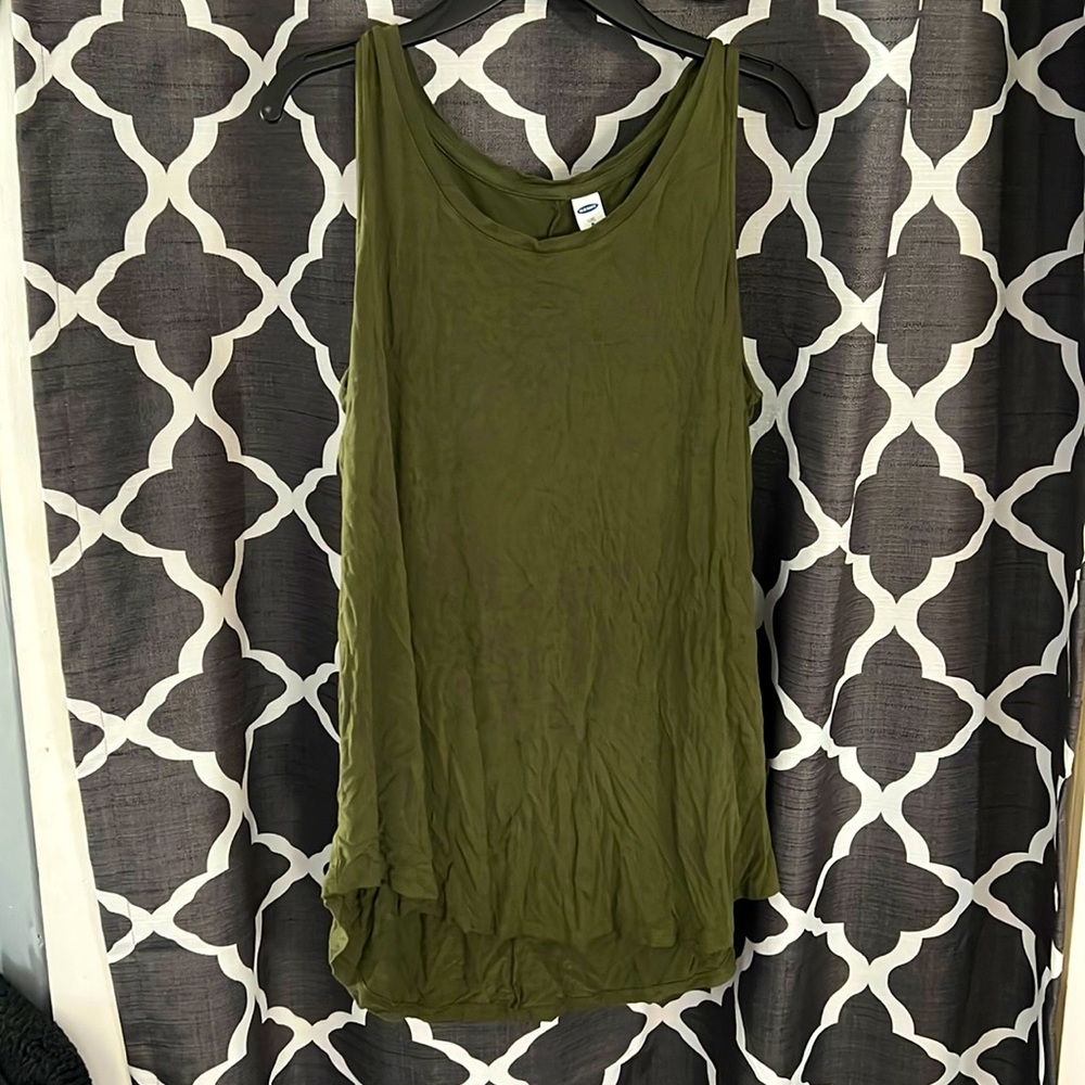 Army green loose fitted tank top